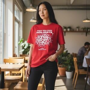 Ripple Junction Christmas Vacation T-Shirt High Voltage Holidays Graphic Tee Red